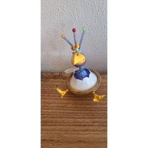 Exhart Wobbly Hatching blue "NerdyBird Egg Bobblehead" Spring Figurine